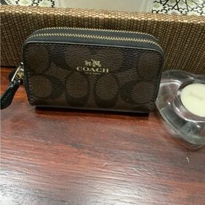 Coach Brown and Black Signature Wallet
